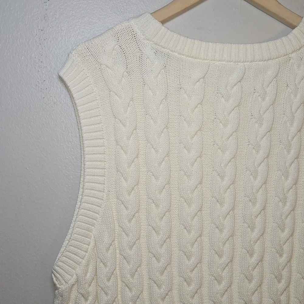 Faherty Sunwashed Organic Cotton Knit Sweater Vest NWT
